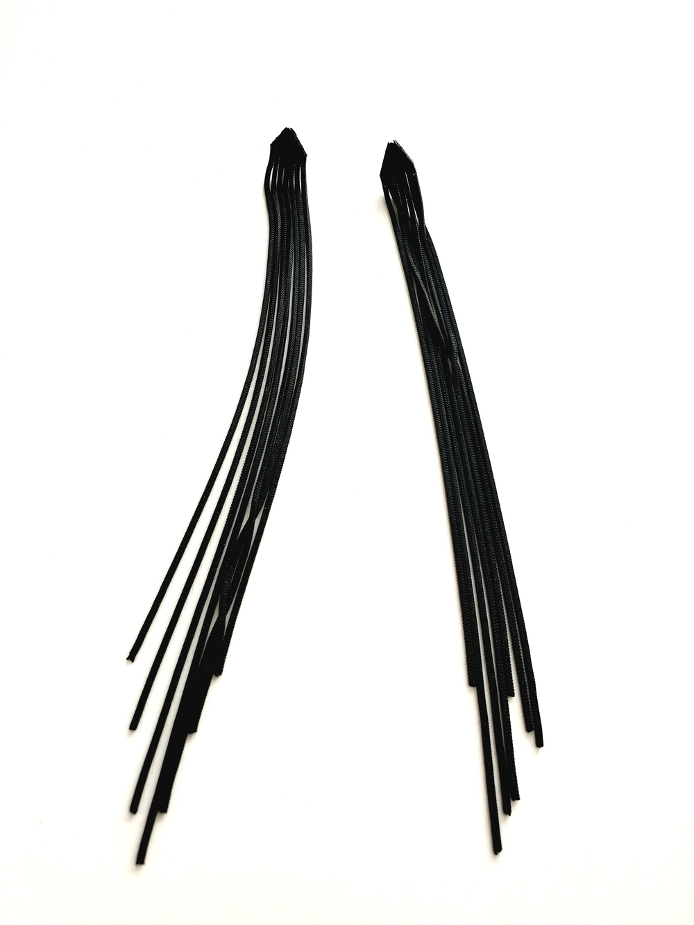 Minimalist Black Metal Multi-Strand Linear Dangle Earrings